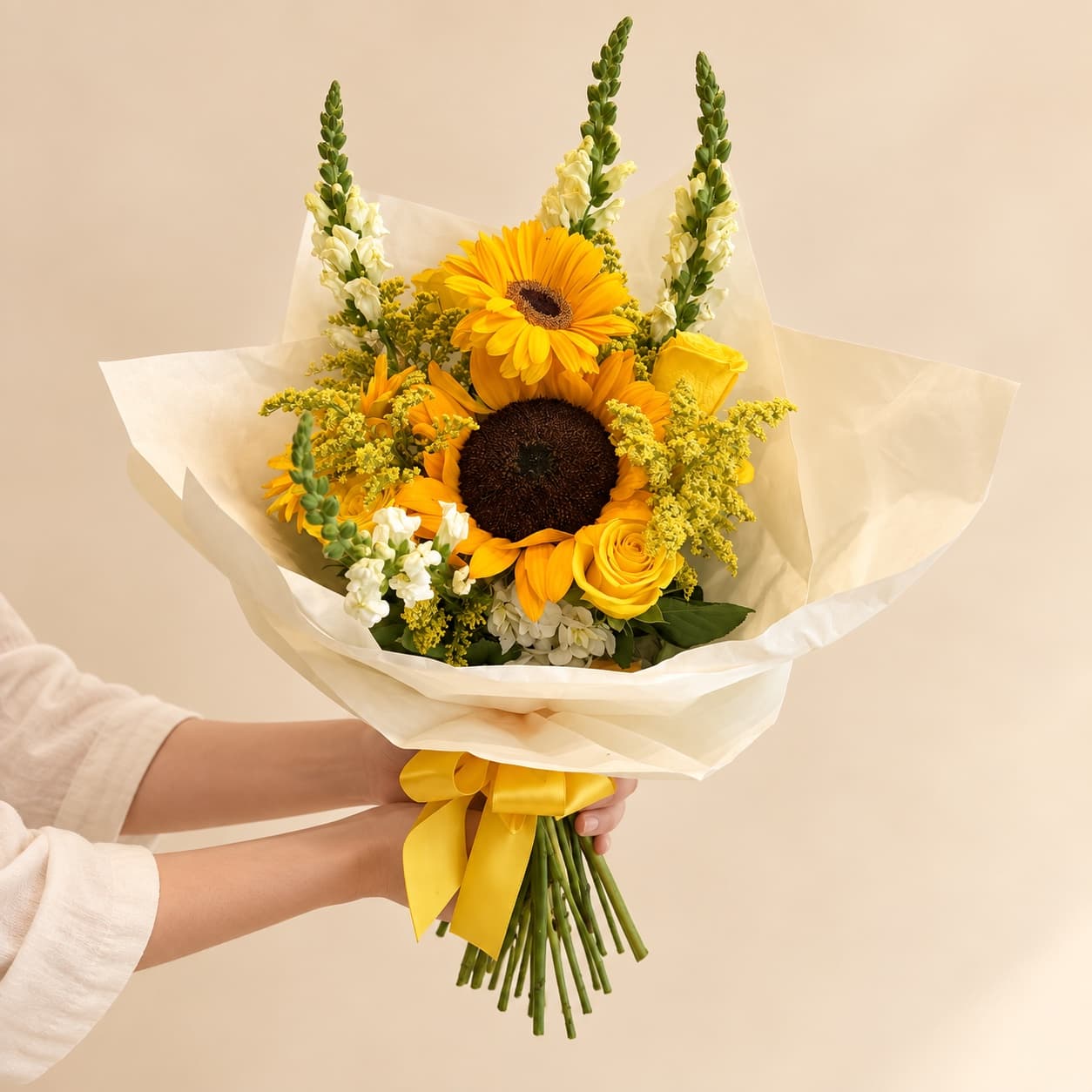 Ramo de Girasoles y Rosas Amarillas