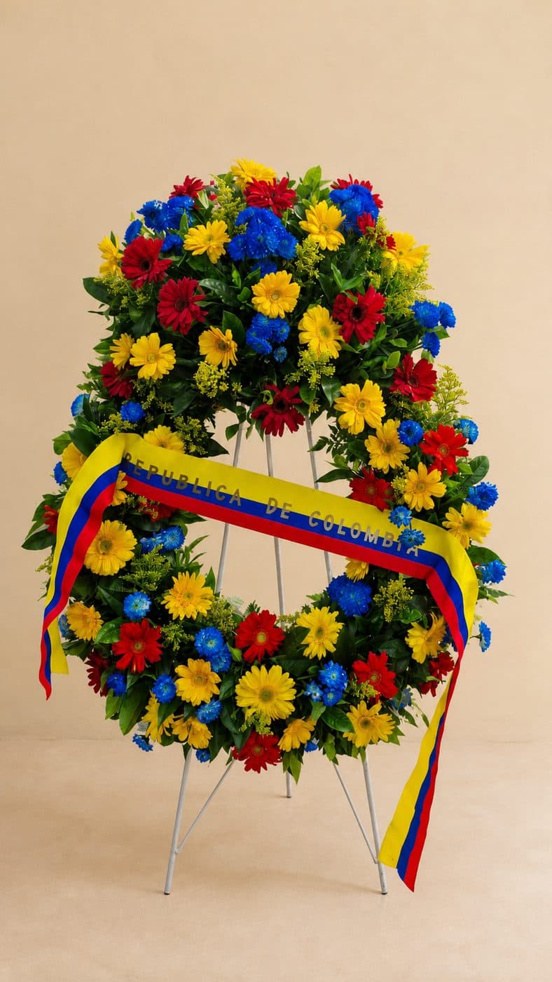 Corona fúnebre de Celiflor entregada en funeraria